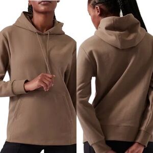Athleta Retroplush Hoodie Sweatshirt, pyrite, size Medium